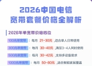 2026中国电信宽带套餐价格全解析