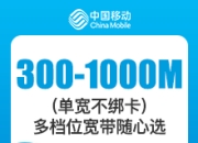 云南移动单宽带套餐-云南移动300M-1000M单宽带-1年合约-详情